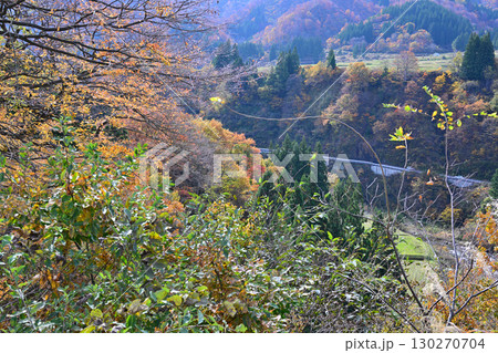 清清津峡入口付近の秋風景 国道353号線からの眺め 新潟県十日町市 清清津峡入口付近の秋風景 国道353号線からの眺め 新潟県十日町市 130270704