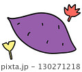 もみじとイチョウと焼き芋のイラスト 130271218