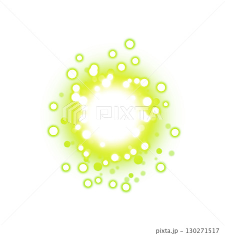透明背景の緑色に輝く発光円エフェクト 透明背景の緑色に輝く発光円エフェクト 130271517