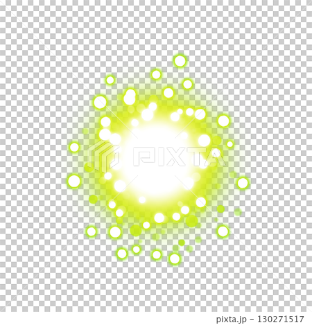 透明背景の緑色に輝く発光円エフェクト 透明背景の緑色に輝く発光円エフェクト 130271517