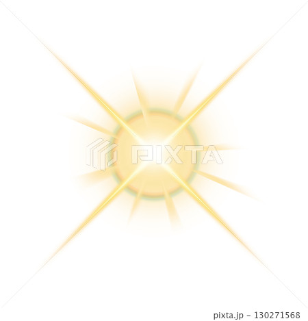 透明背景の黄色い放射状光フレアエフェクト 130271568