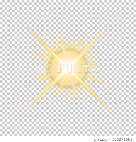 透明背景の黄色い放射状光フレアエフェクト 130271568