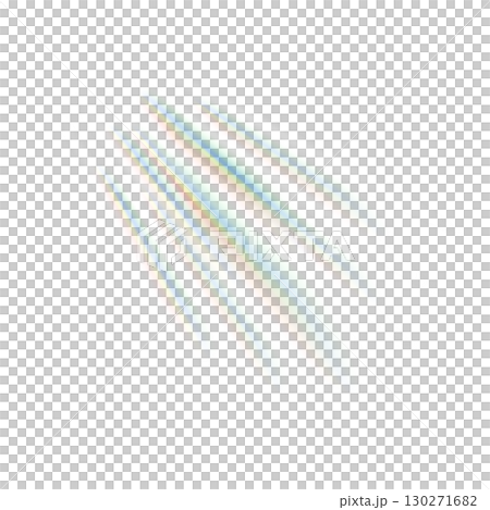 透明背景の斜めに伸びる虹色光線エフェクト 130271682