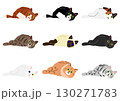 横になる猫のセット 130271783
