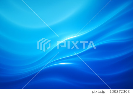 Soft luminous blue curved waves layered together forming smooth glowing gradient energy background 130272308