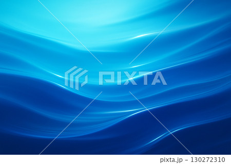Bright cyan and blue abstract swirls blending into smooth glowing waves with futuristic light streaks 130272310