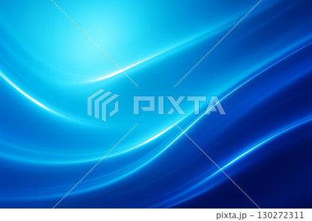 Deep gradient blue layered waves flowing horizontally creating luminous glowing abstract background pattern 130272311