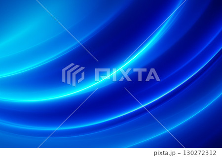 Golden luminous wave curves blending with deep blue tones in smooth glowing abstract layered textures 130272312
