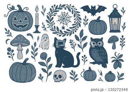 ハロウィンのかわいい手描きイラスト 130272349