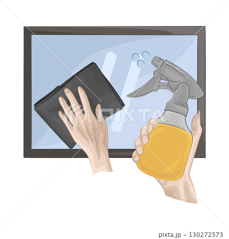 Illustration of Wipe With Spray Bottle Illustration of Wipe With Spray Bottle 130272573