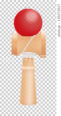 Watercolor illustration of a kendama 130272627