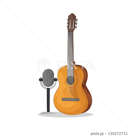 Illustration of Guitar And Microphone 130272711