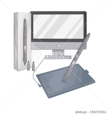 Illustration of Pen Tablet 130272832