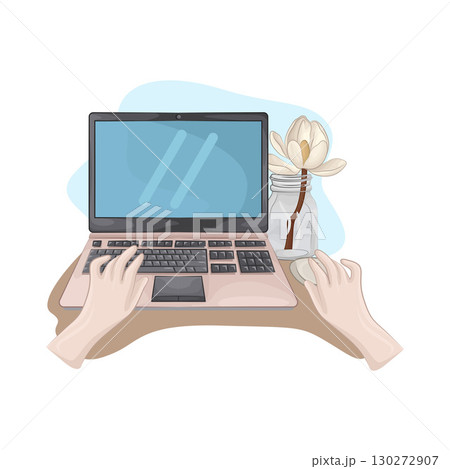 Illustration of Laptop  130272907