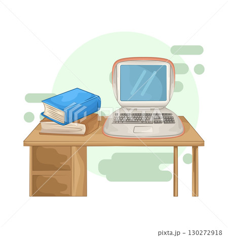 Illustration of Laptop on the table Illustration of Laptop on the table 130272918