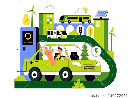 Eco Friendly Transportation Illustration featuring the Combination of Multiple Travel Modes for Efficiency in Urban Transport Methods in a Background Eco Friendly Transportation Illustration featuring the Combination of Multiple Travel Modes for Efficiency in Urban Transport Methods in a Background 130272981