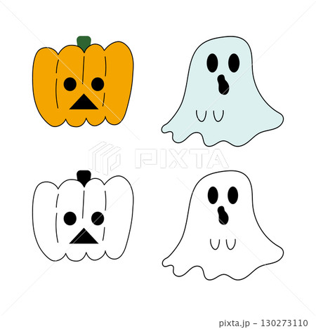 ハロウィーンのかぼちゃとお化けセット ハロウィーンのかぼちゃとお化けセット 130273110