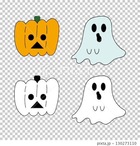 ハロウィーンのかぼちゃとお化けセット ハロウィーンのかぼちゃとお化けセット 130273110