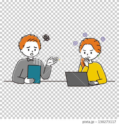 一位商務人士正在開會，陷入困境，憂心忡忡 130273117