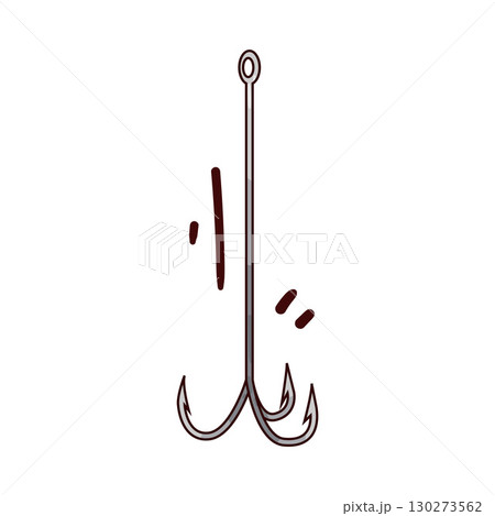 illustration of triple fishing hook illustration of triple fishing hook 130273562