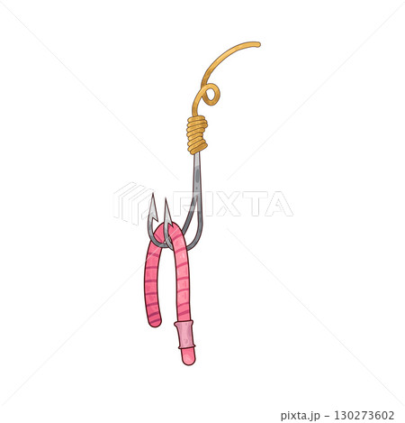 illustration of worm on a hook illustration of worm on a hook 130273602
