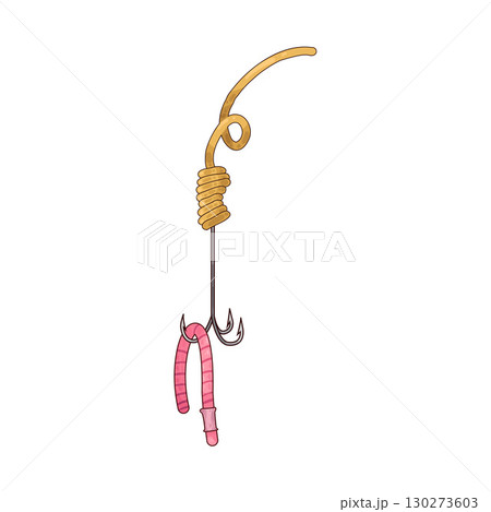 illustration of worm on a hook illustration of worm on a hook 130273603