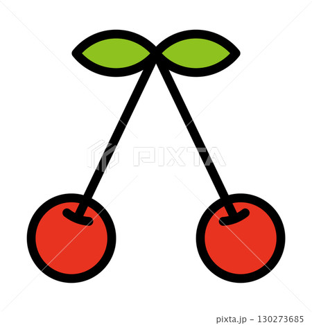 さくらんぼ アイコン シンプル ベクター イラスト さくらんぼ アイコン シンプル ベクター イラスト 130273685