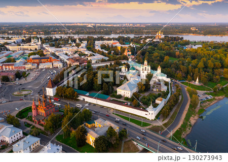 Aerial view of Yaroslavl at sunset, Russia 130273943