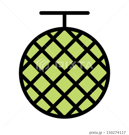 メロン　アイコン　シンプル　ベクター　単体	 130274117