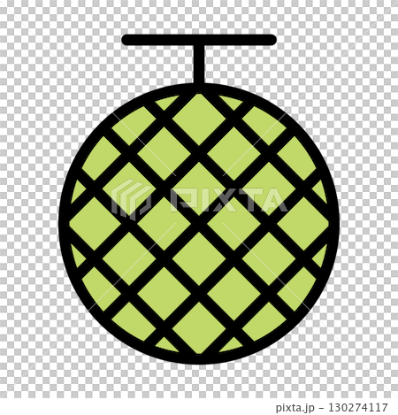 メロン　アイコン　シンプル　ベクター　単体	 130274117