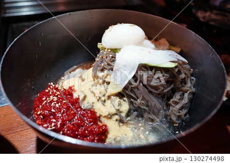 Korean Mul Naengmyeon Chilled Noodles, Refreshing Summer Dish 130274498