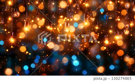 Sparkling Lights and Colorful Bokeh Background for Festive Celebrations and Events 130274865