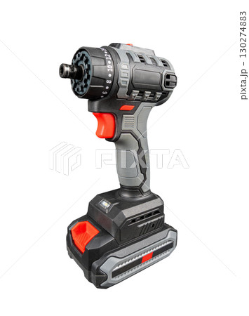 Cordless drill isolated on white background. 130274883
