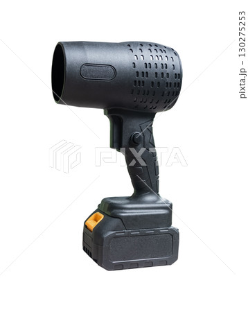 Cordless Turbo Blower isolated on white background. Leaf blower or garden vacuum cleaner on a white background Cordless Turbo Blower isolated on white background. Leaf blower or garden vacuum cleaner on a white background 130275253