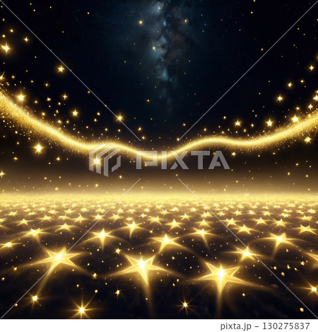 Dazzling golden stars cascade across a dark celestial expanse creating a magical, celebratory atmosphere perfect for events Dazzling golden stars cascade across a dark celestial expanse creating a magical, celebratory atmosphere perfect for events 130275837
