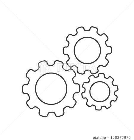 black line  gear icon vector element design template 130275976
