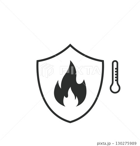 over heat protection icon vector concept design template 130275989