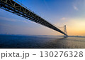 明石海峡大橋と朝焼けの風景 130276328