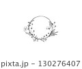 ナチュラルな線画のフラワーリース ナチュラルな線画のフラワーリース 130276407