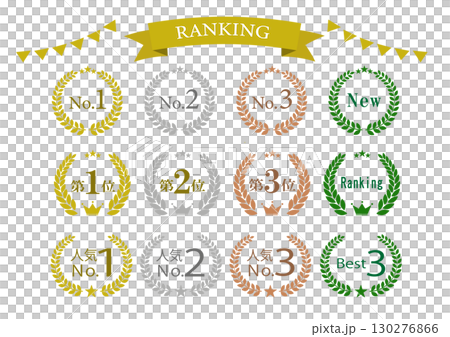 Ranking Icon Set Gold, Silver, Bronze Crown, Laurel Wreath, Popular Number One, Best | Ranking Ranking Icon Set Gold, Silver, Bronze Crown, Laurel Wreath, Popular Number One, Best | Ranking 130276866