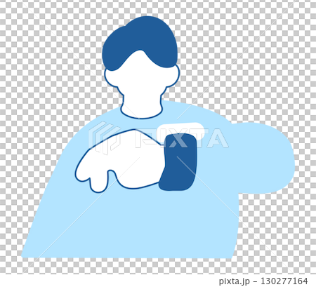 Vector illustration of a man looking at his watch Vector illustration of a man looking at his watch 130277164