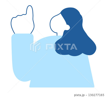 上を指さす女性のイラスト　ベクター 130277165