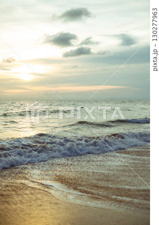 The coast of Thailand at sunset on Khao Lak Island. 130277963