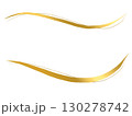 金色：シンプルな曲線・手描きの素材セット 130278742