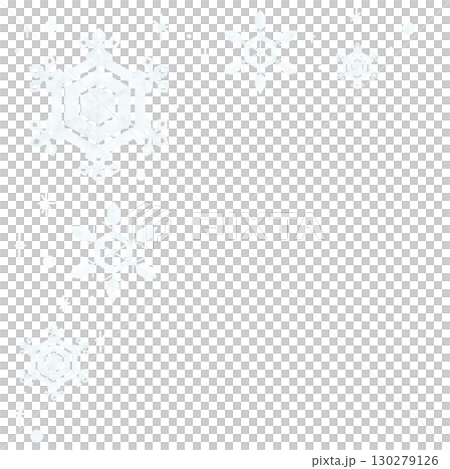 白い雪の結晶の水彩風フレーム 130279126