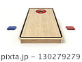 Front view of cornhole board on white background - 3d illustration 130279279