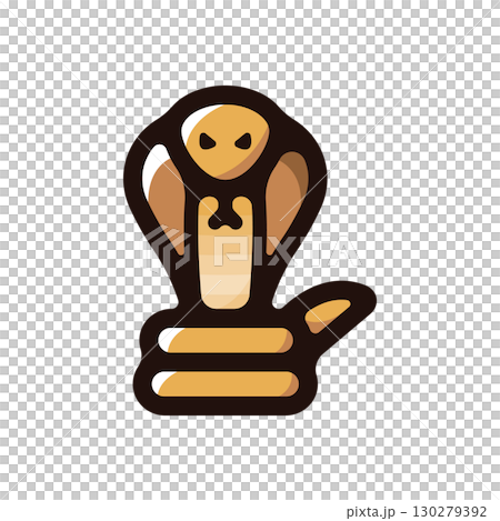 コブラのイラストアイコン（ジャングル・砂漠・動物素材） 130279392