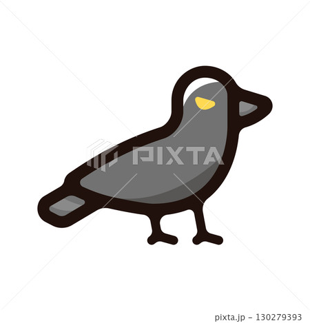 カラスのイラストアイコン（鳥・動物・ハロウィン素材） 130279393