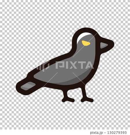 カラスのイラストアイコン（鳥・動物・ハロウィン素材） 130279393