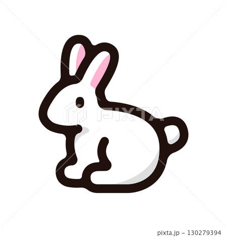 うさぎ、兎のイラストアイコン（ペット・哺乳類・動物素材） 130279394